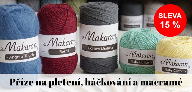 SLEVA 15 % na přízi pro pletení, háčkování a macramé