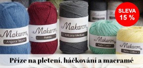 SLEVA 15 % na přízi pro pletení, háčkování a macramé